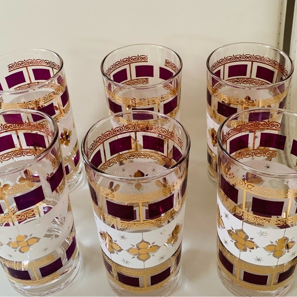 Gold Mid Century Glasses of 6 - Picture 11 of 11